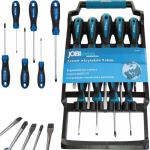 Śrubokręty Zestaw Wkrętaków Magnetyczne Wieszak Na Ścianę 9 szt Jobi X1209-12.png