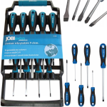 Śrubokręty Zestaw Wkrętaków Magnetyczne Wieszak Na Ścianę 9 szt Jobi X1209-13.png