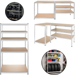 Regał Magazynowy PAKO Srebrny 180x100x60 5 Półek 1000 Kg