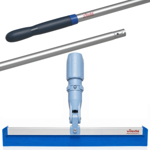 Ściągaczka Gumowa Z Pojedynczym Piórem + Kij aluminiowy niebieski