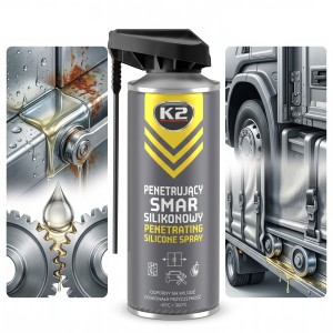 K2 SMAR SILIKONOWY Preparat Do Zawiasów Zamków Gumy I Tworzyw 400ml B430