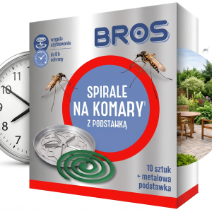 BROS - spirale na komary z metalową podstawką 10szt.
