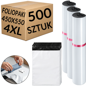 Foliopaki Kurierskie Białe 4XL 450x550mm - 500 szt.