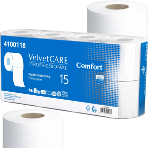 Papier Toaletowy VELVET CARE Professional Comfort 2W 15m - 8 Rolek