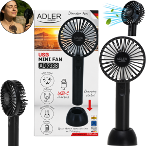 Wentylator Przenośny Na USB | Mini Wentylator ADLER AD 7338