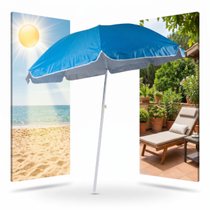 Parasol Plażowy Ogrodowy Balkonowy Duży XXl Z Filtrem UV 210cm Składany 14416