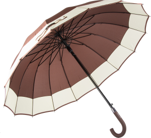 Parasol Długi Elegancki XXL 16 Drutów Brązowy 25016_BR