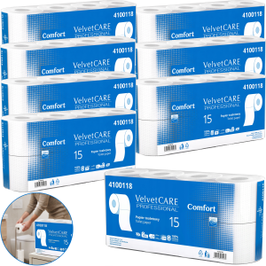 Papier Toaletowy VELVET CARE Professional Comfort 2W 15m - 64 Rolki