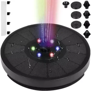 Fontanna Solarna Ogrodowa LED RGB Pływająca Moc 3 W 180 L/H 23227