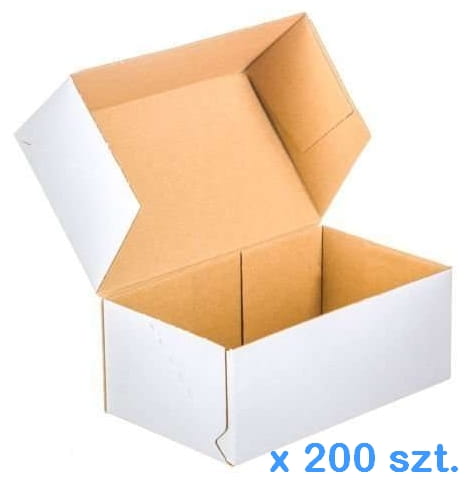 Karton Fasonowy 250x200x80mm BIAŁY-BRĄZOWY 3W E 350g/m2 - 200 sztuk 