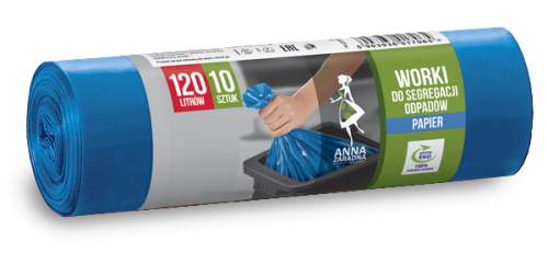 AZ Worki do segregacji odpadów PAPIER 120L 10szt niebieskie-1.png