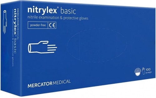 Rękawice Nitrylowe 100 sztuk / Niebieskie / Nitrylex Basic Dark Blue